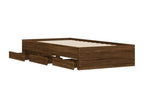 Cadre de lit avec tiroirs sans matelas chêne marron 100x200 cm CNSF88296