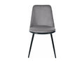 Chaises de salle à manger en velours dossier rond pieds noirs lot de 4 gris d44cm×h88cm EQMD51726