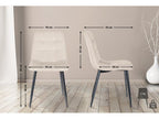 Lot de 4 chaise salle à manger - Velours / Métal noir mat - Crème - Boisona KXGG03029