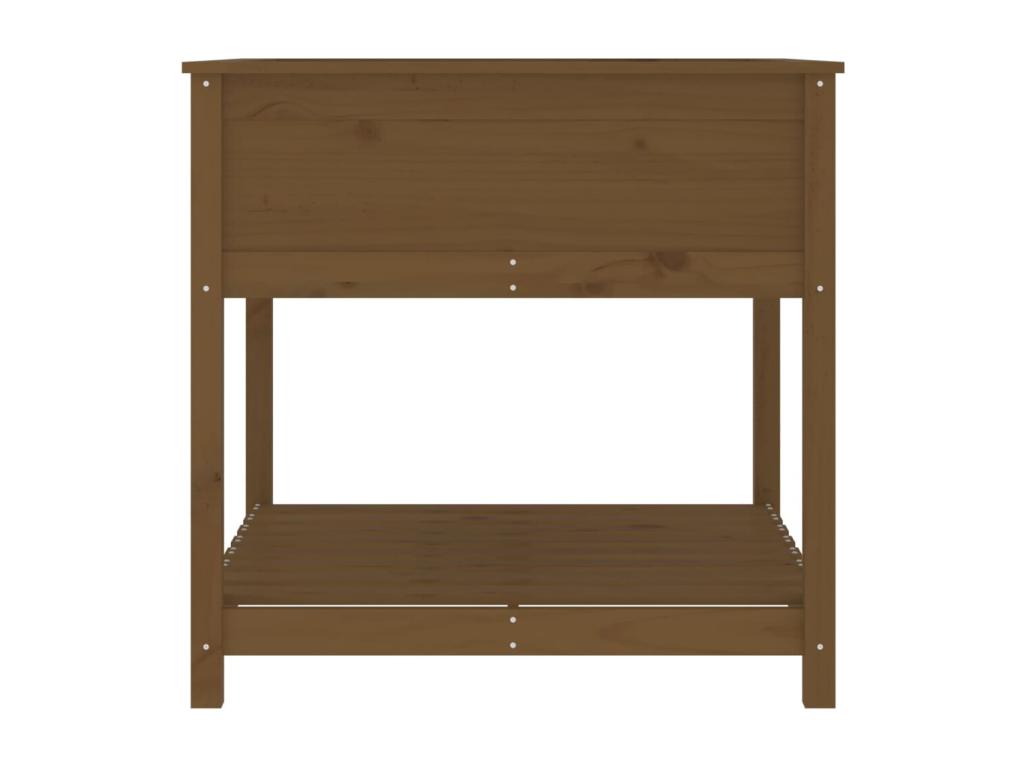 Jardinière avec étagère Marron miel 82.5x82.5x81 Bois de pin BJWX56828