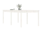 Table en bois massif blanc, 203,5 x 100 x 76 cm