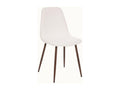 Chaise de table tissu blanc à bouclesttes et pieds en métal KVTA31333