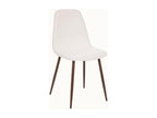 Chaise de table tissu blanc à bouclesttes et pieds en métal KVTA31333