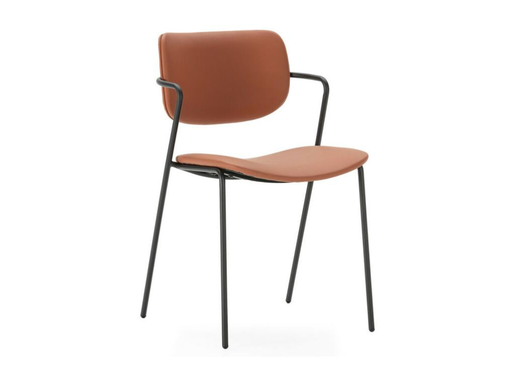 Lysvia - Lot de 2 chaises en simili cuir et métal - Rouille JSOK60879