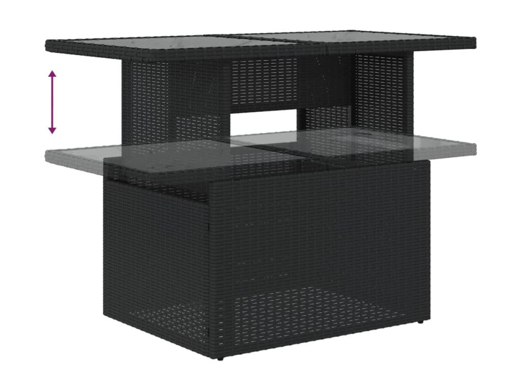 Salon de jardin 6 pcs avec coussins noir résine tressée JHYP30450