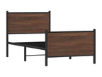 Cadre de lit en métal sans matelas chêne marron 80x200 cm BGEI15060