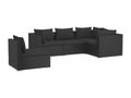 Salon de jardin 5 pcs avec coussins Résine tressée Noir EPSY11369