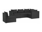 Salon de jardin 5 pcs avec coussins Résine tressée Noir EPSY11369