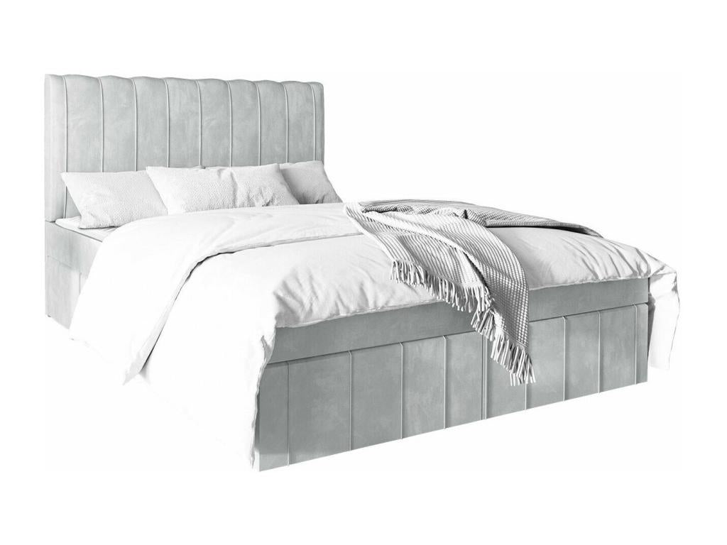 Lit continental Boisona 106 Double Continental Gris 180x200 Tapisserie 180x209cm LRZL64800