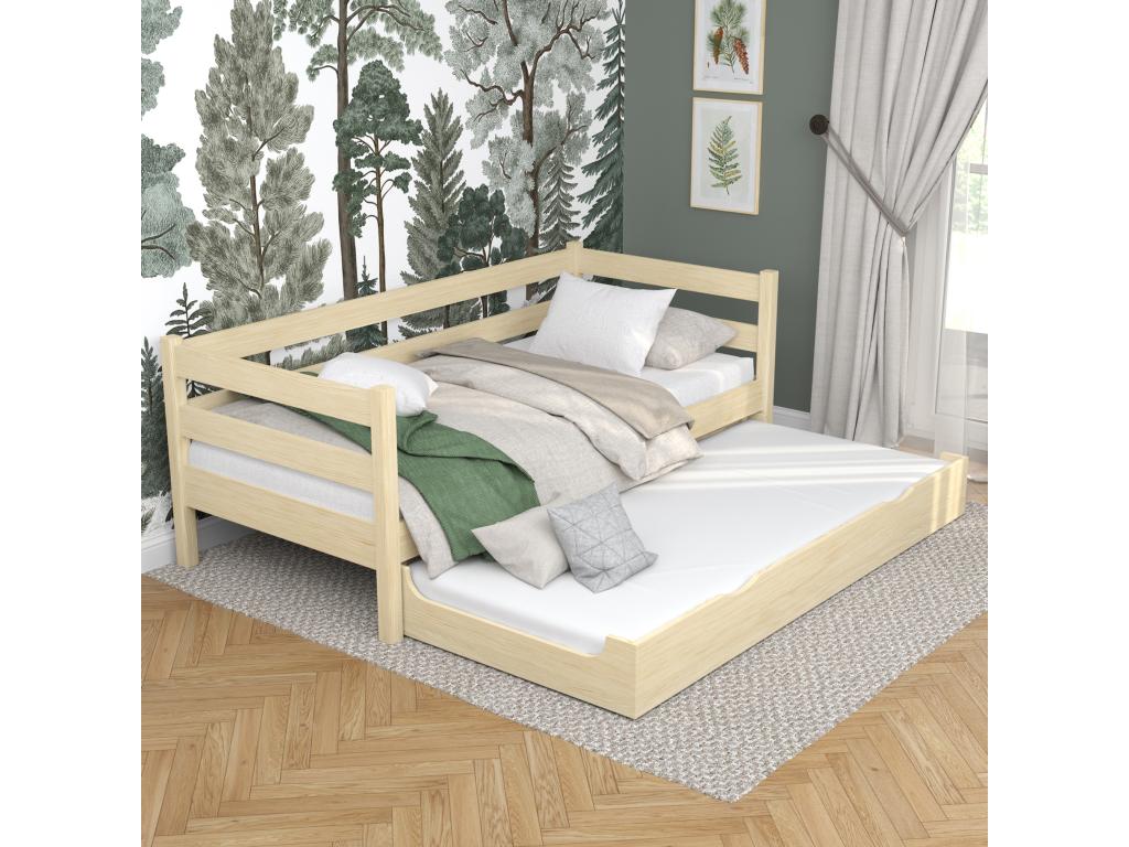 Lit en pin beige, 90 x 190 cm