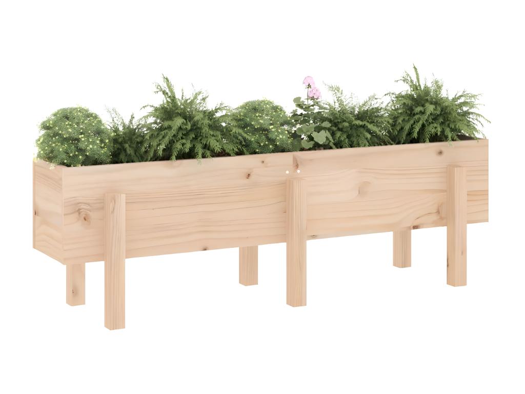 Lit surélevé de jardin 121x30x38 bois de pin massif EUWE06917