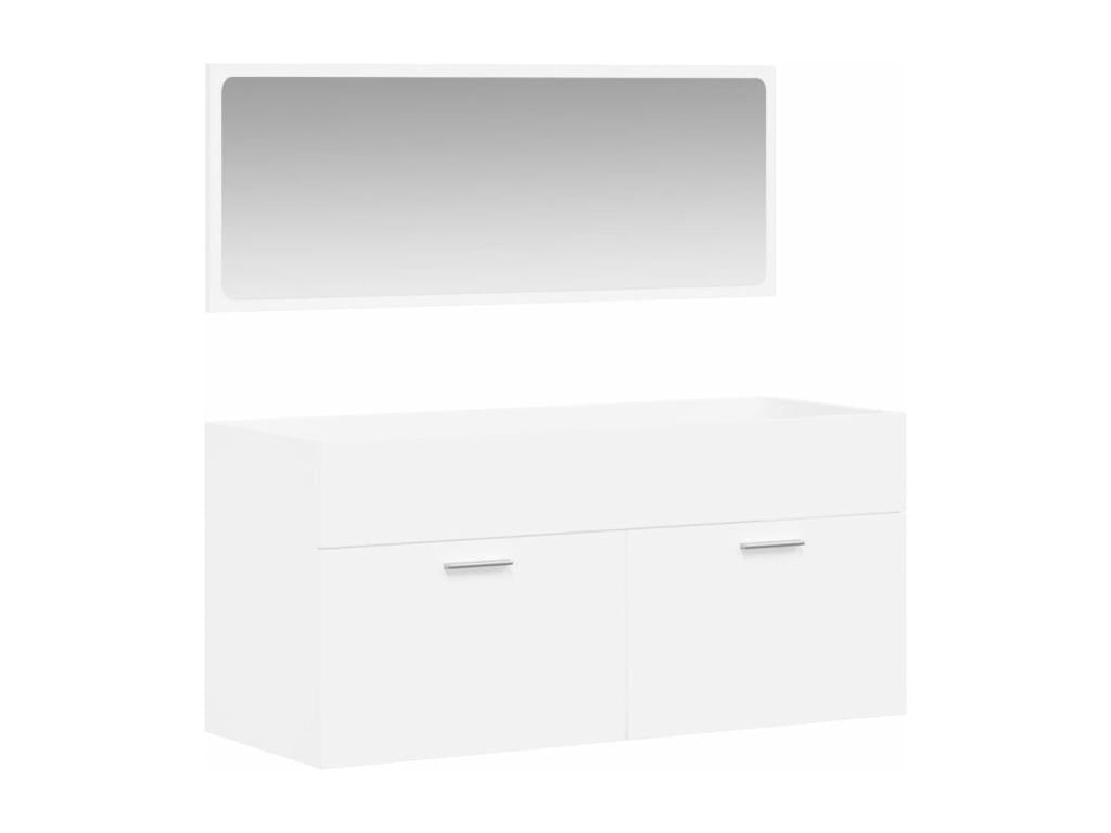 Armoire de salle de bain avec miroir blanc bois d'ingénierie VTJI40701