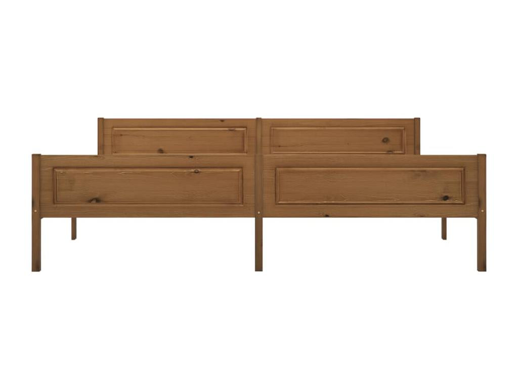 Cadre de lit Bois de pin massif Marron miel 200x200 cm UCOT42594