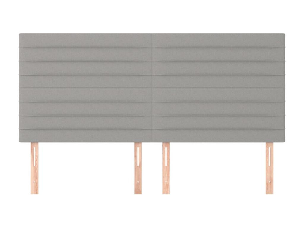 Têtes de lit 4 pcs Gris clair 100x5x78/88 cm Tissu YSKW62047