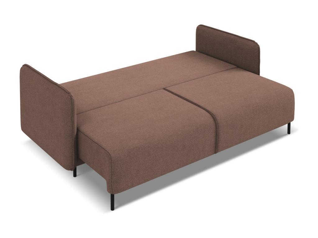 Canapé 3 places convertible en tissu texturé - rose poudré - Boisona EAWC45544