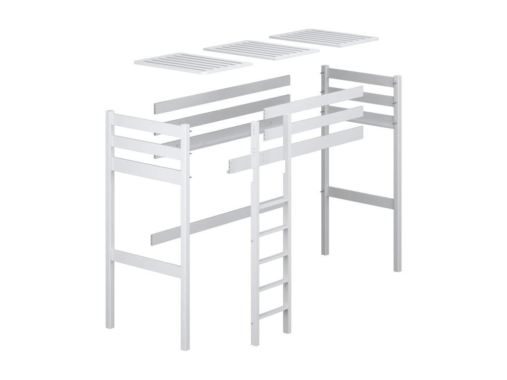 Lit en chêne blanc, 100 x 190 cm