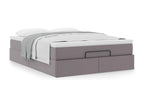 Cadre de lit Boisona avec matelas gris 140x200 cm similicuir WYIU89833