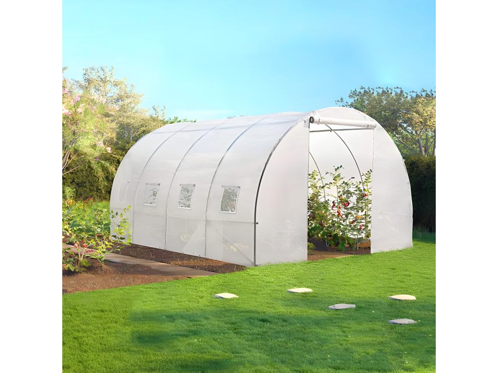 Serre tunnel de jardin 4 saisons 12M² blanc Boisona 4x3m Boisona FSIX90919