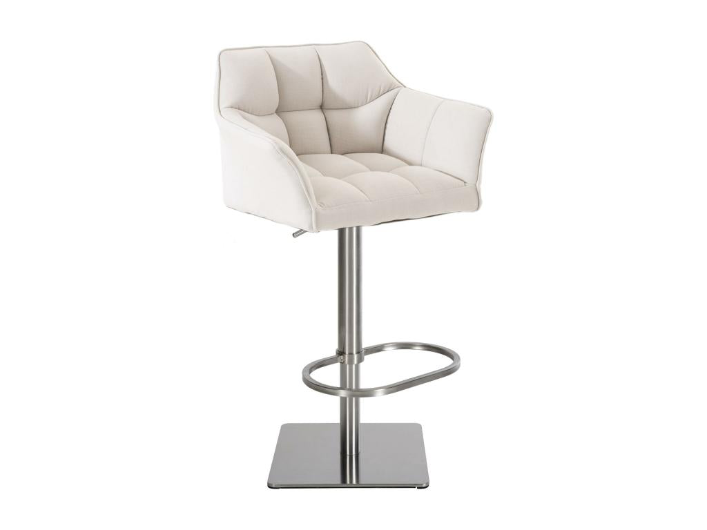 Tabouret de bar - Tissu / Métal - Blanc - Boisona ACVH32468