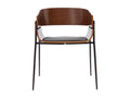 Chaises design bois foncé et métal noir lot de 2 Boisona QAOA43572