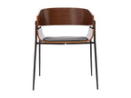 Chaises design bois foncé et métal noir lot de 2 Boisona QAOA43572