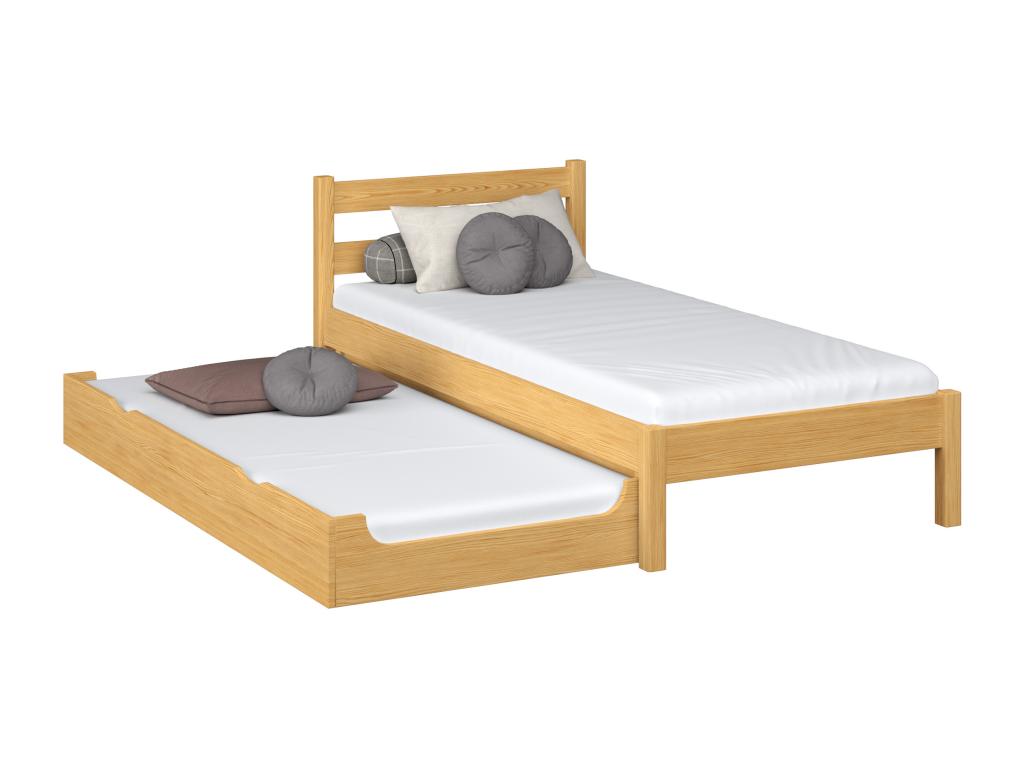 Lit gigogne en bois N01 Pin Naturel 120x200 EENB28231