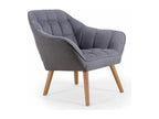 Fauteuil Scandinave Matelassé Boisona 83cm Gris MPGS00507