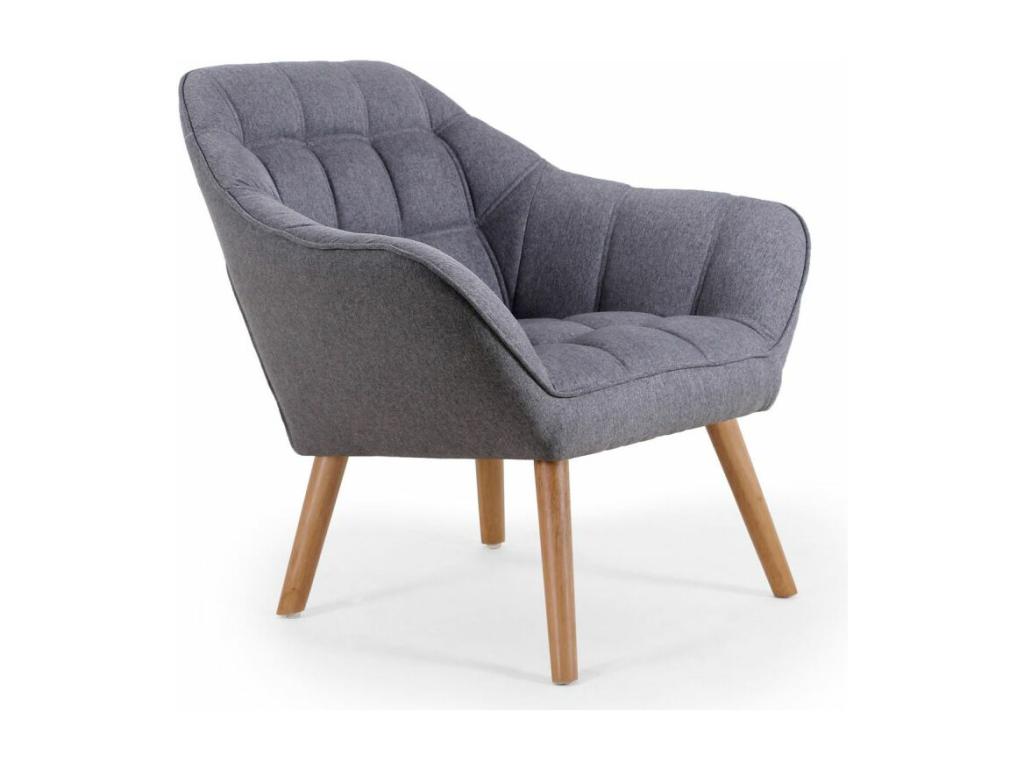 Fauteuil Scandinave Matelassé Boisona 83cm Gris MPGS00507