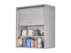 Meuble Haut de Cuisine Imitation Aluminium 2 Etagères L 60 H 72 P 35 cm QSBX46178