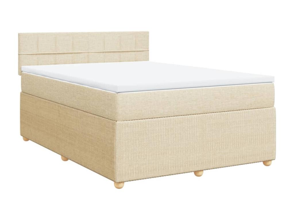 Sommier à Boisona de lit avec matelas Crème 160x200 cm Tissu EWRW79047