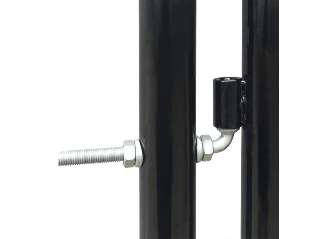 Portail simple de clôture Noir 100x125 PBQY69547