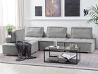 Canapé d'angle modulable Boisona Tissu Gris 4 places Côté droit QCAH49889