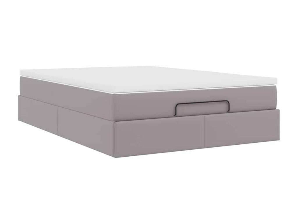 Cadre de lit Boisona avec matelas gris 140x200 cm similicuir WYIU89833