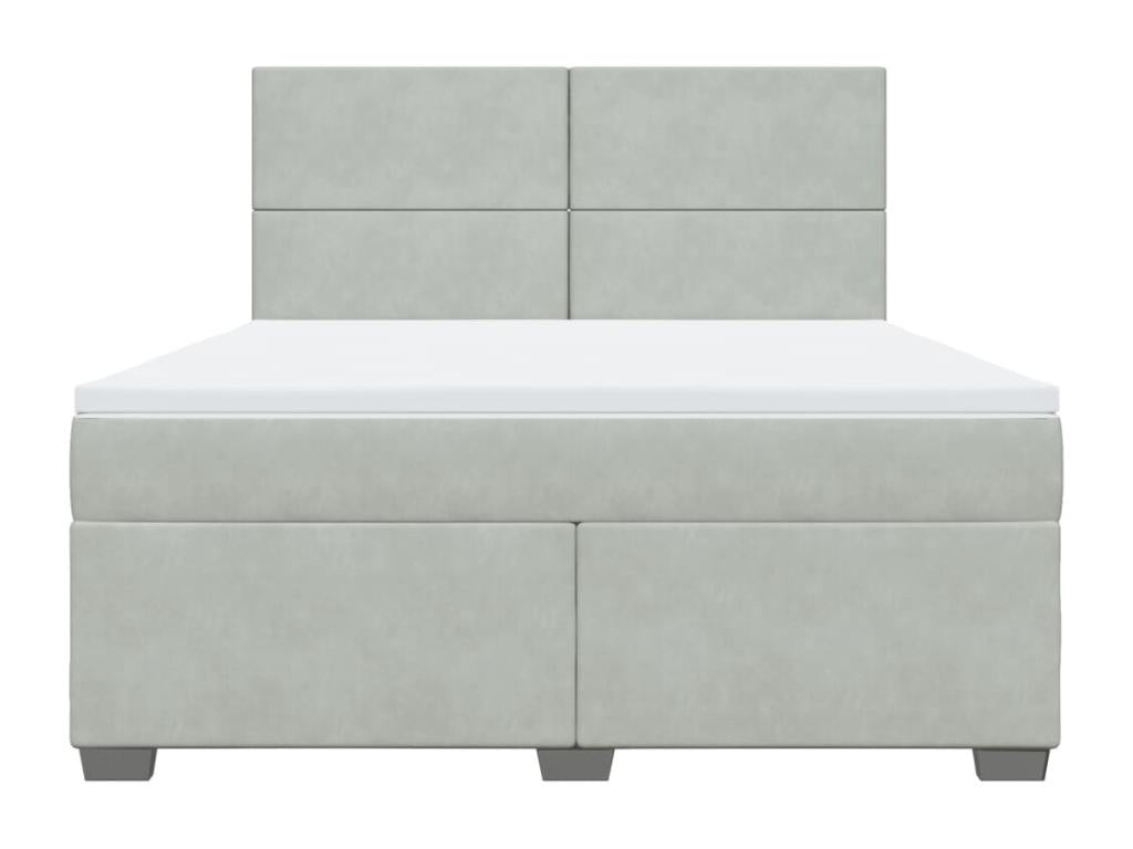 Sommier à Boisona de lit et matelas Gris clair 180x200cm Velours TVXD85641