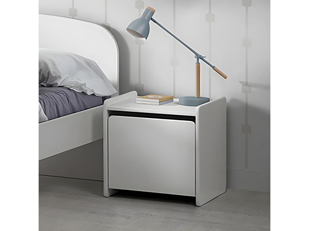 Boisona - Chevet 1 Porte avec Rebords Blanc EMFU47669