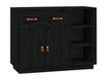 Buffet Noir 98,5x40x75 cm Bois massif de pin NGRI35997
