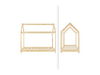 Lit enfant matelas Lit maison Cadre de lit en bois Lit sommier à Boisona 70x140cm OYYG23228