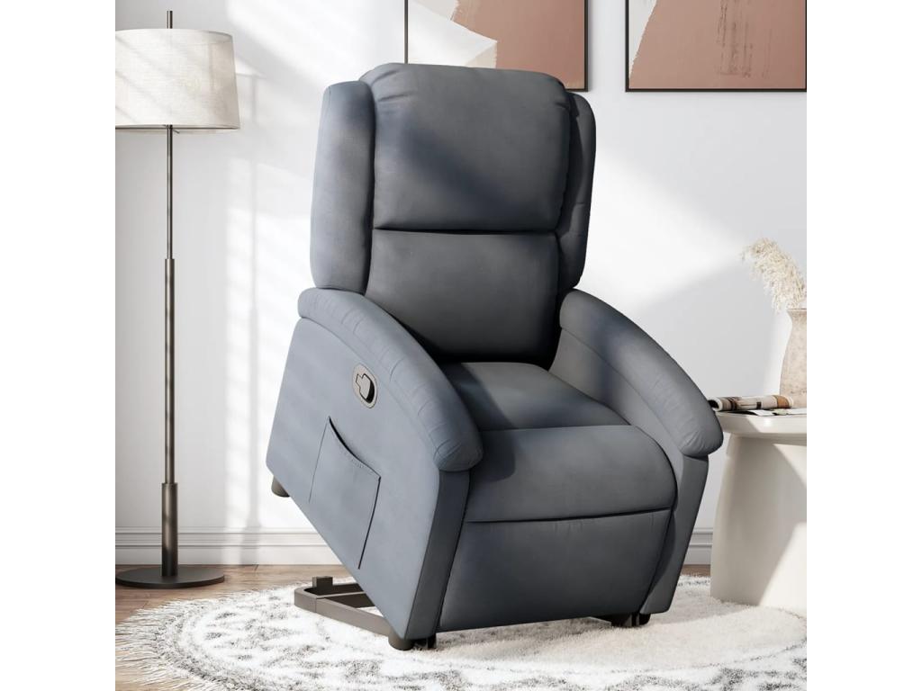 Fauteuil inclinable Gris foncé Velours XIFL84052
