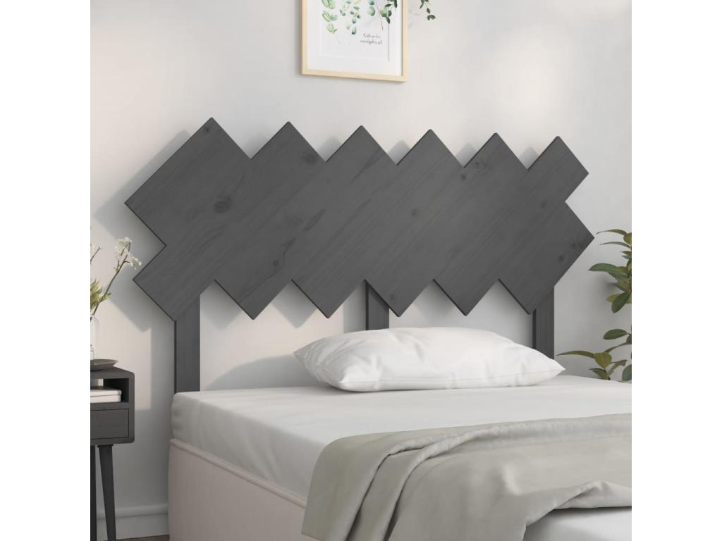 Tête de lit Gris 132x3x81 cm Bois massif de pin YVQO99415