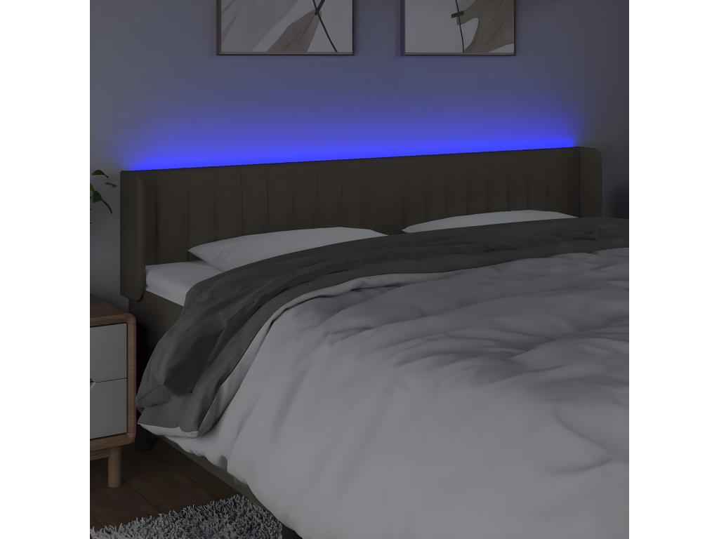 Tête de lit à LED Boisona 203x16x78/88 cm Tissu WPJF36607