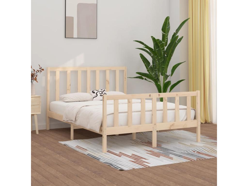 Cadre de lit sans matelas 140x200 cm bois massif XEUZ46800