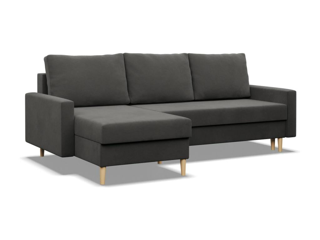 Canapé d'angle avec fonction couchage Coussin réversible Boisona Gris XTTZ79972