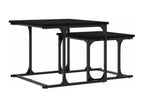 Table basse gigogne 2 pièces noir bois d'ingénierie BRSQ82558