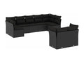 Salon de jardin 9 pièces avec coussins noir résine tressée YFVQ69731
