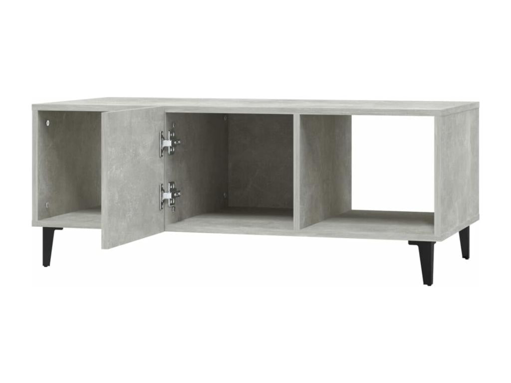 Table basse en bois d'ingénierie gris, 102 x 50 x 40 cm