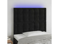 Tête de lit à LED Noir 80x5x118/128 cm Velours QBHI87786