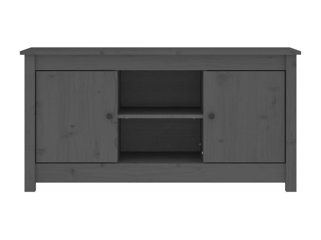 Meuble TV Gris 103x36,5x52 cm Bois de pin massif GZOS97324