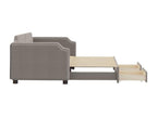Lit de jour avec gigogne et tiroirs Boisona 90x200 cm tissu LIWZ89639