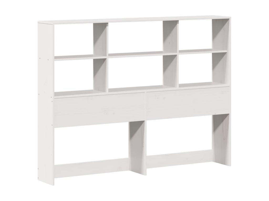 Lit bibliothèque sans matelas blanc 150x200 cm bois pin massif OIEA95522