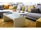 Table basse Boisona Table basse avec plateau relevable Table basse de salon 102x50h43/54 cm Blanc brillant DXVW18221